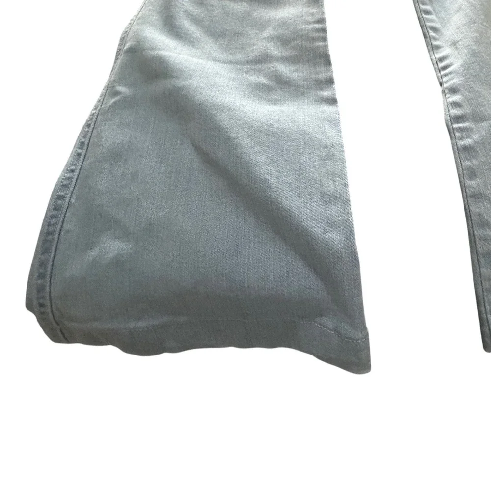 Spanx Flare Jeans Light Wash Blue High Rise Pull On Stretch Denim Womens Medium - Picture 2 of 8